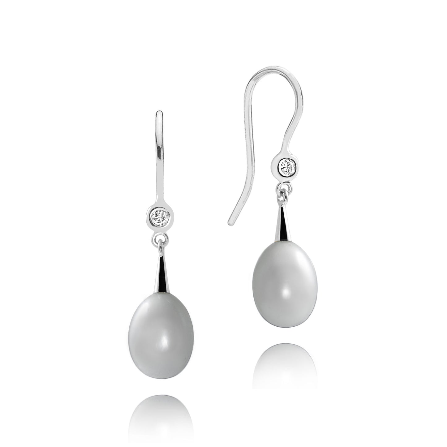 NOVA DIAMOND EARRINGS WITH ROSE PEARLS