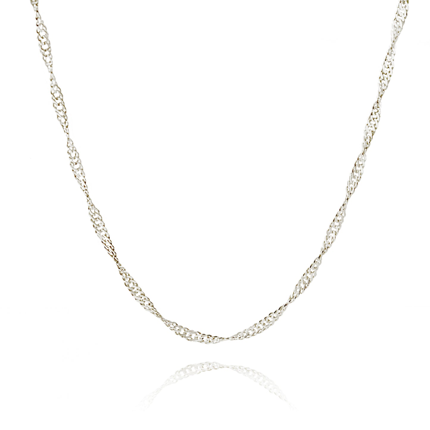 SINGAPORE NECKLACE 14 CARAT WHITE GOLD