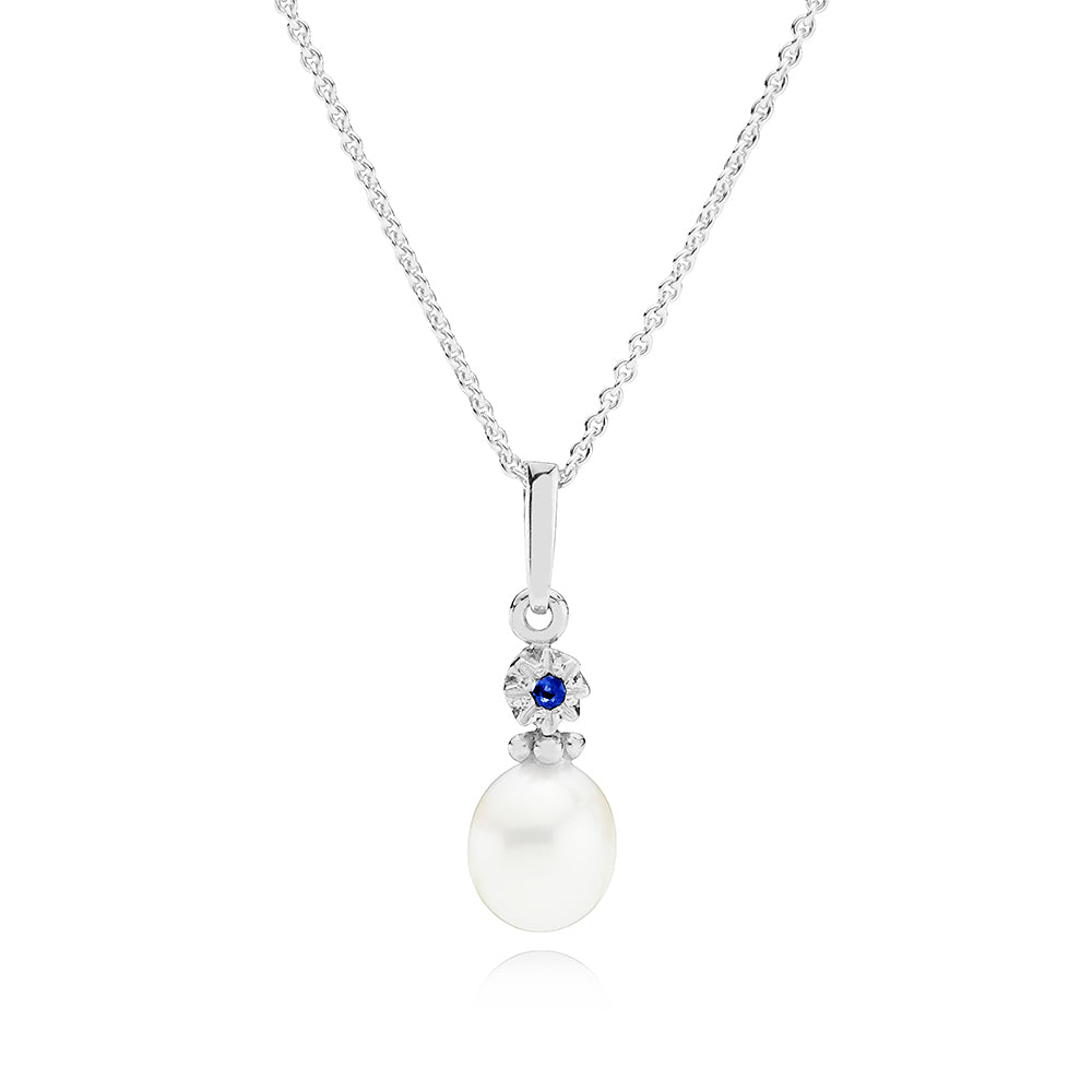 STAR DROP PENDANT WITH BLUE SAPPHIRE