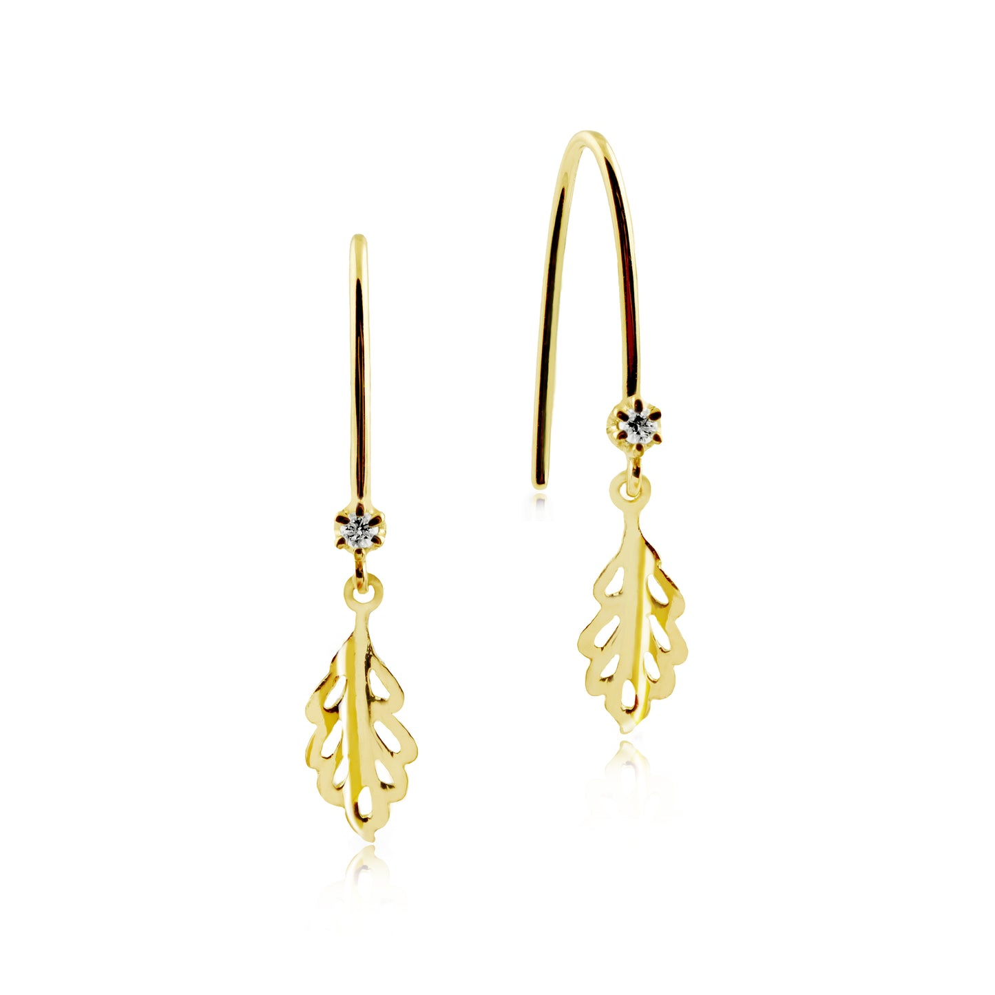 SISTINE LEAVES EARRING WITH DIAMONDS