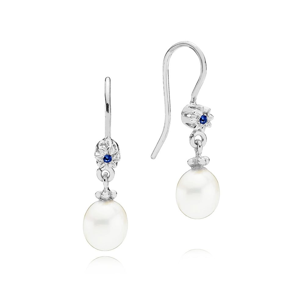 STAR DROP EARRINGS WITH BLUE SAPPHIRES