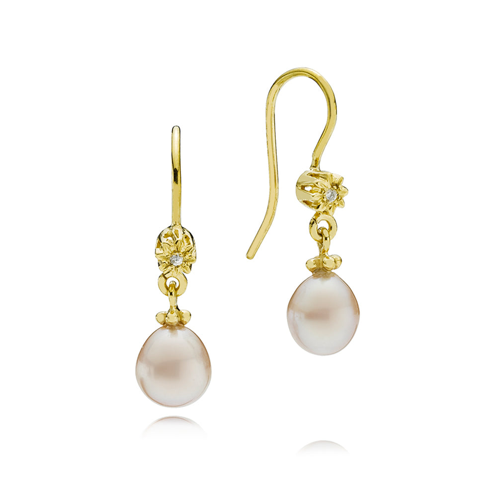 STAR DROP EARRINGS WITH DIAMONDS