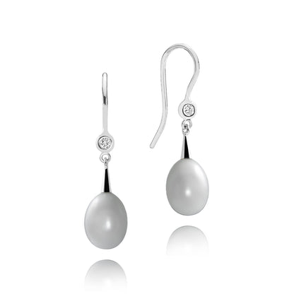 NOVA DIAMOND EARRINGS WITH ROSE PEARLS