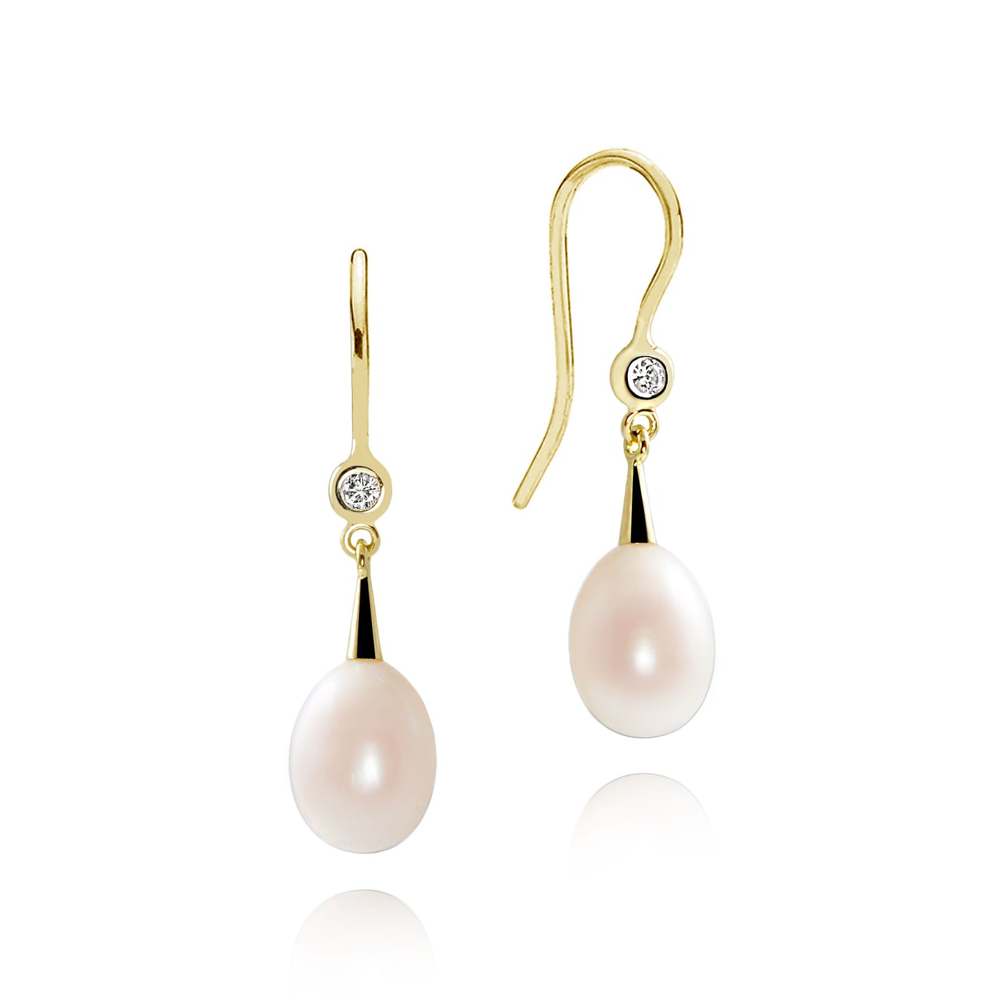 NOVA DIAMOND EARRINGS WITH WHITE PEARLS