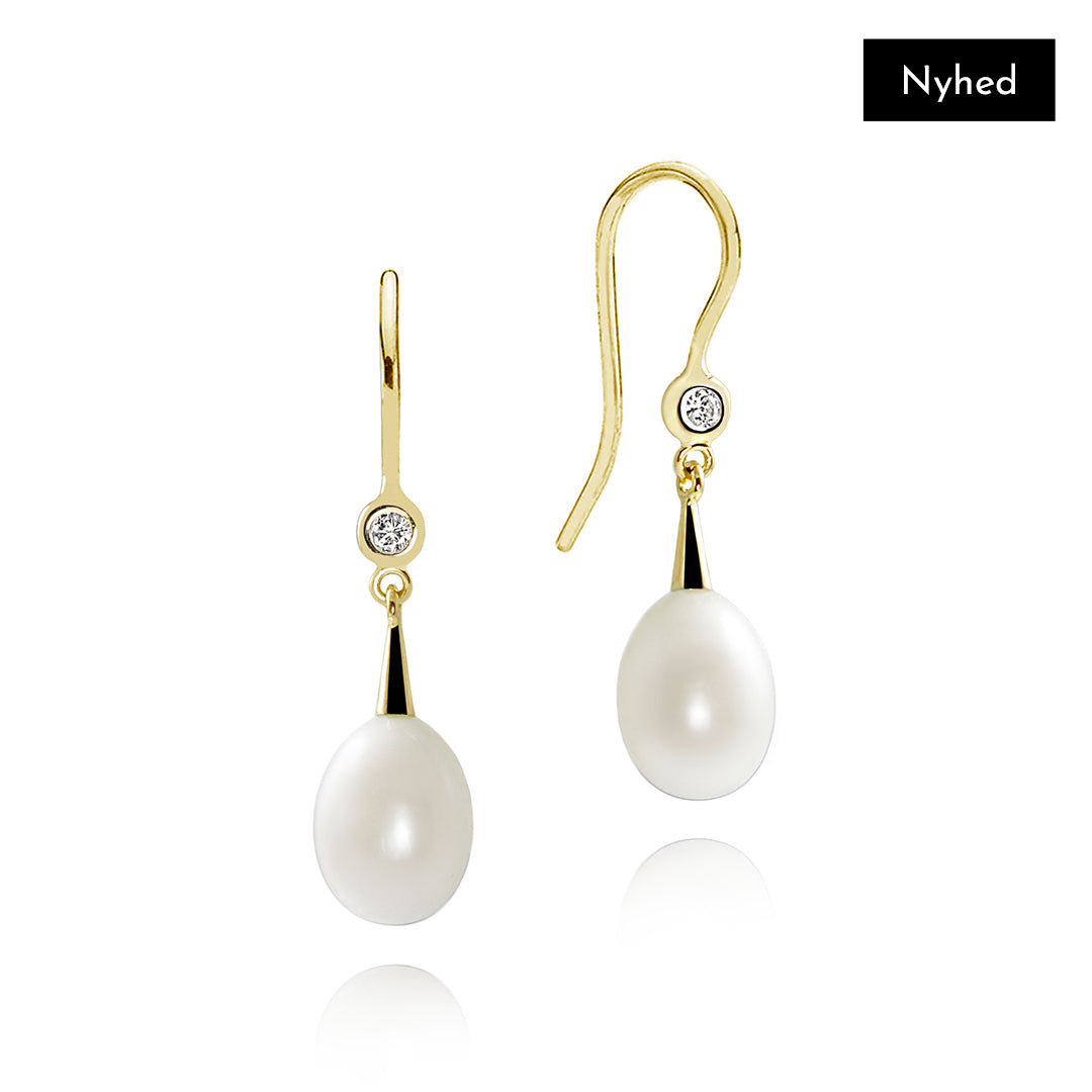 NOVA DIAMOND EARRINGS WITH WHITE PEARLS