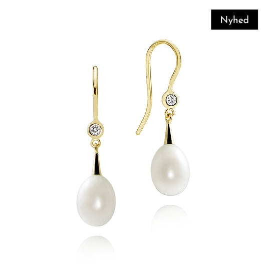 NOVA DIAMOND EARRINGS WITH WHITE PEARLS