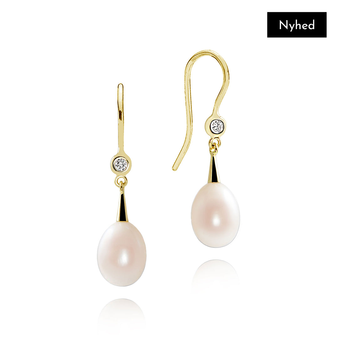NOVA DIAMOND EARRINGS WITH ROSE PEARLS