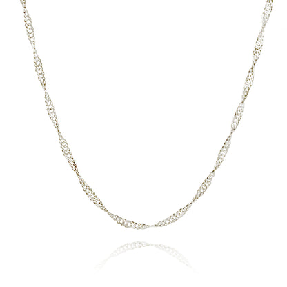 SINGAPORE NECKLACE 14 CARAT WHITE GOLD