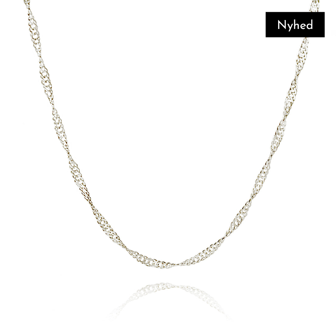 SINGAPORE NECKLACE 14 CARAT WHITE GOLD