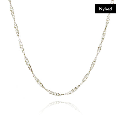 SINGAPORE NECKLACE 14 CARAT WHITE GOLD