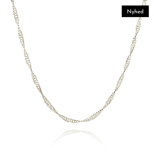 SINGAPORE NECKLACE 14 CARAT WHITE GOLD
