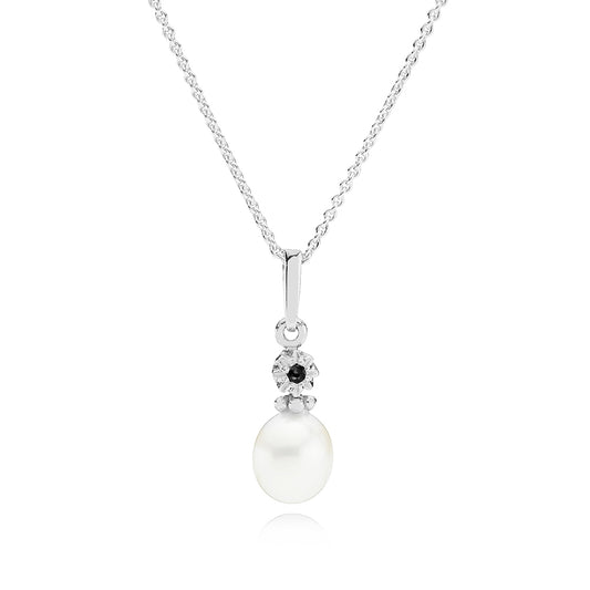 STAR DROP PENDANT WITH BLACK DIAMOND