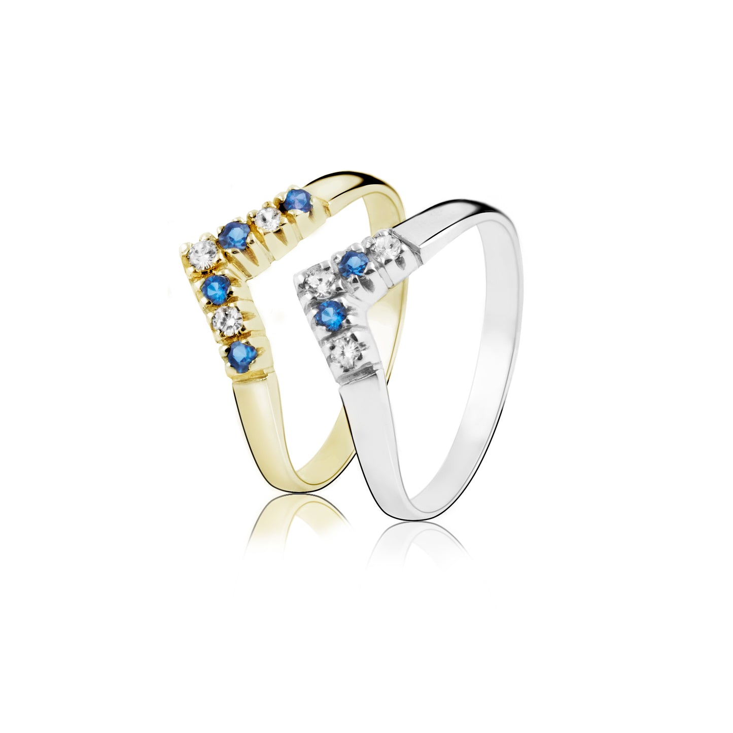 ARROW ETERNITY RING WITH SAPPHIRE AND DIAMONDS 0.02 CT.