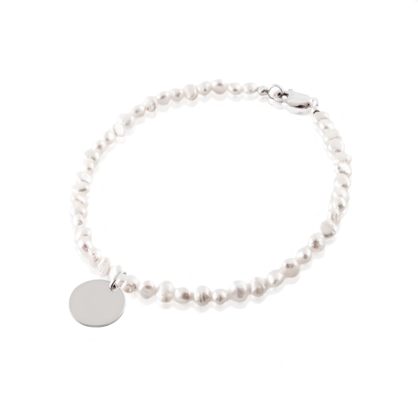 BIWA PEARL BRACELET WITH DOODLE PENDANT