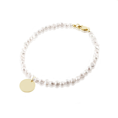 BIWA PEARL BRACELET WITH DOODLE PENDANT