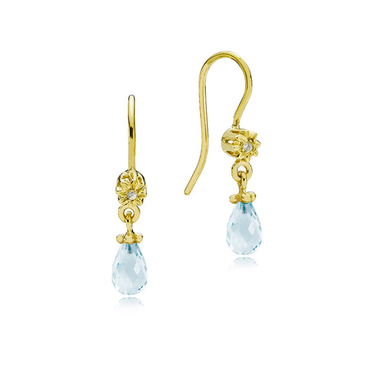 DIAMOND EARRINGS WITH BLUE TOPAZ