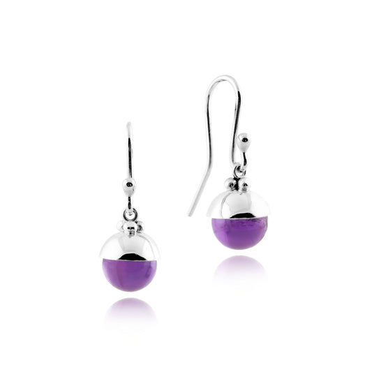 DROP EARRINGS WITH AMETHYST