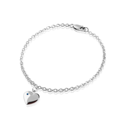 HEART BRACELET WITH BLUE SAPHIRE