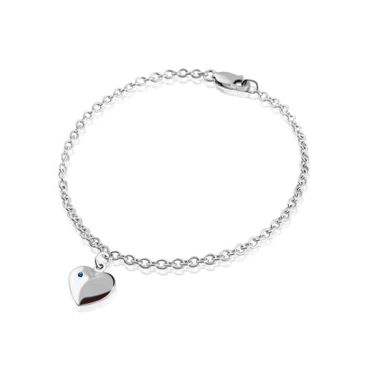 HEART BRACELET WITH BLUE SAPHIRE