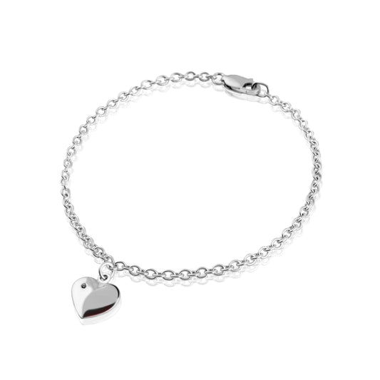 HEART BRACELET WITH BLACK DIAMOND