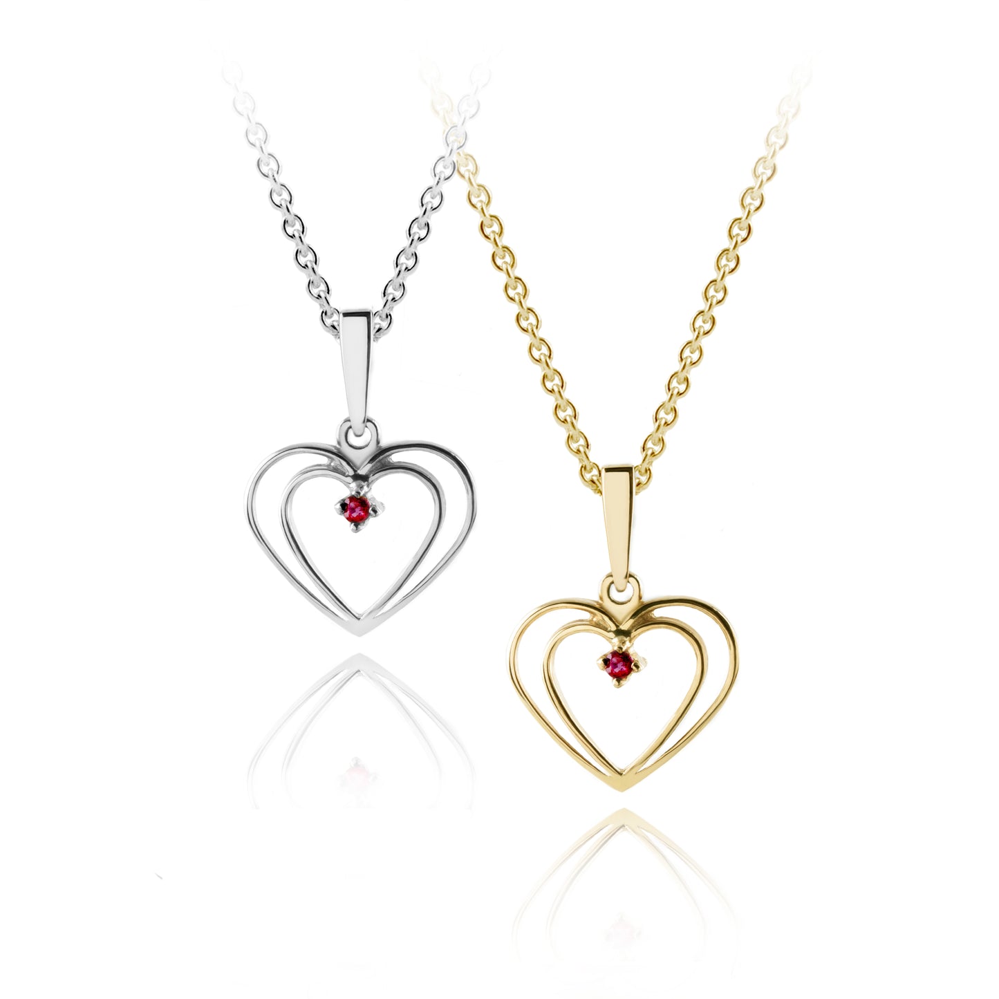 HEART PENDANT WITH RED RUBY