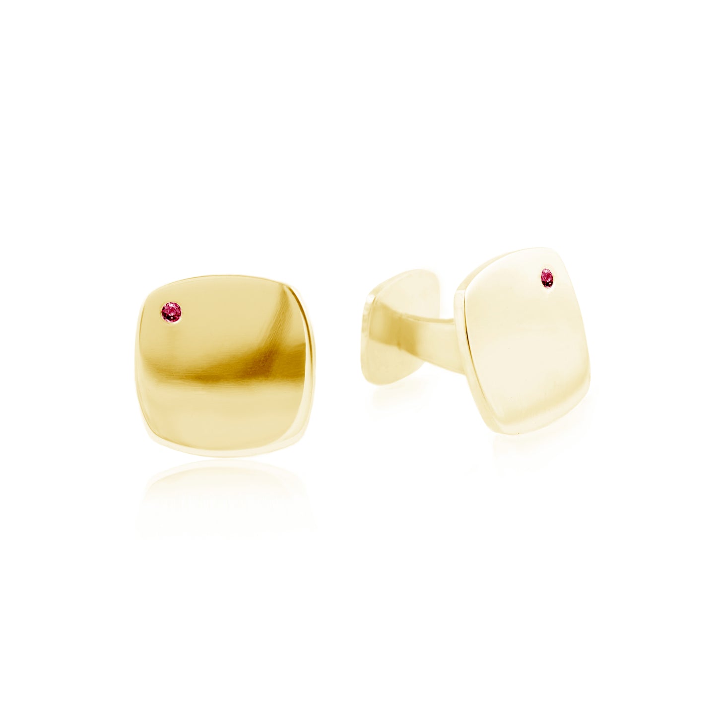 SHARI SIGNET CUFFLINKS WITH RED RUBY