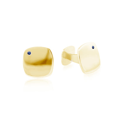 SHARI SIGNET CUFFLINKS WITH BLUE SAPPHIRE