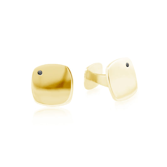 NASU SIGNET CUFFLINKS WITH BLACK DIAMONDS