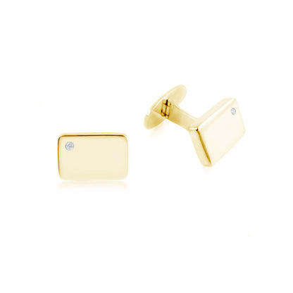 NASU SIGNET CUFFLINKS WITH DIAMONDS