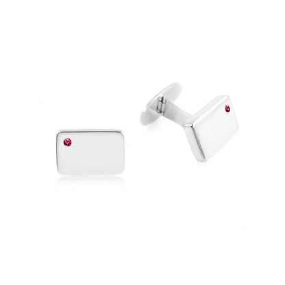 NASU SIGNET CUFFLINKS WITH RED RUBY