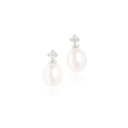 QUARTUS DIAMOND AND PEARL EARRINGS