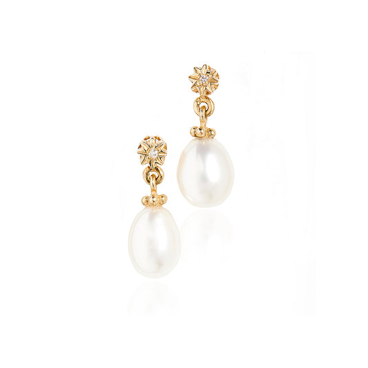 DIAMOND EARRINGS WITH PEARLS