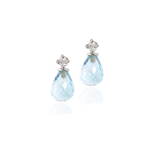 QUARTUS DROP EARRINGS WITH BLUE TOPAZ