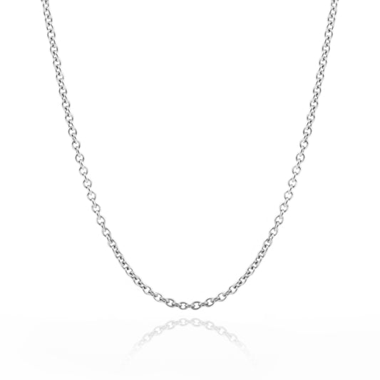 ROUND ANCHOR NECKLACE 14 CARAT WHITE GOLD