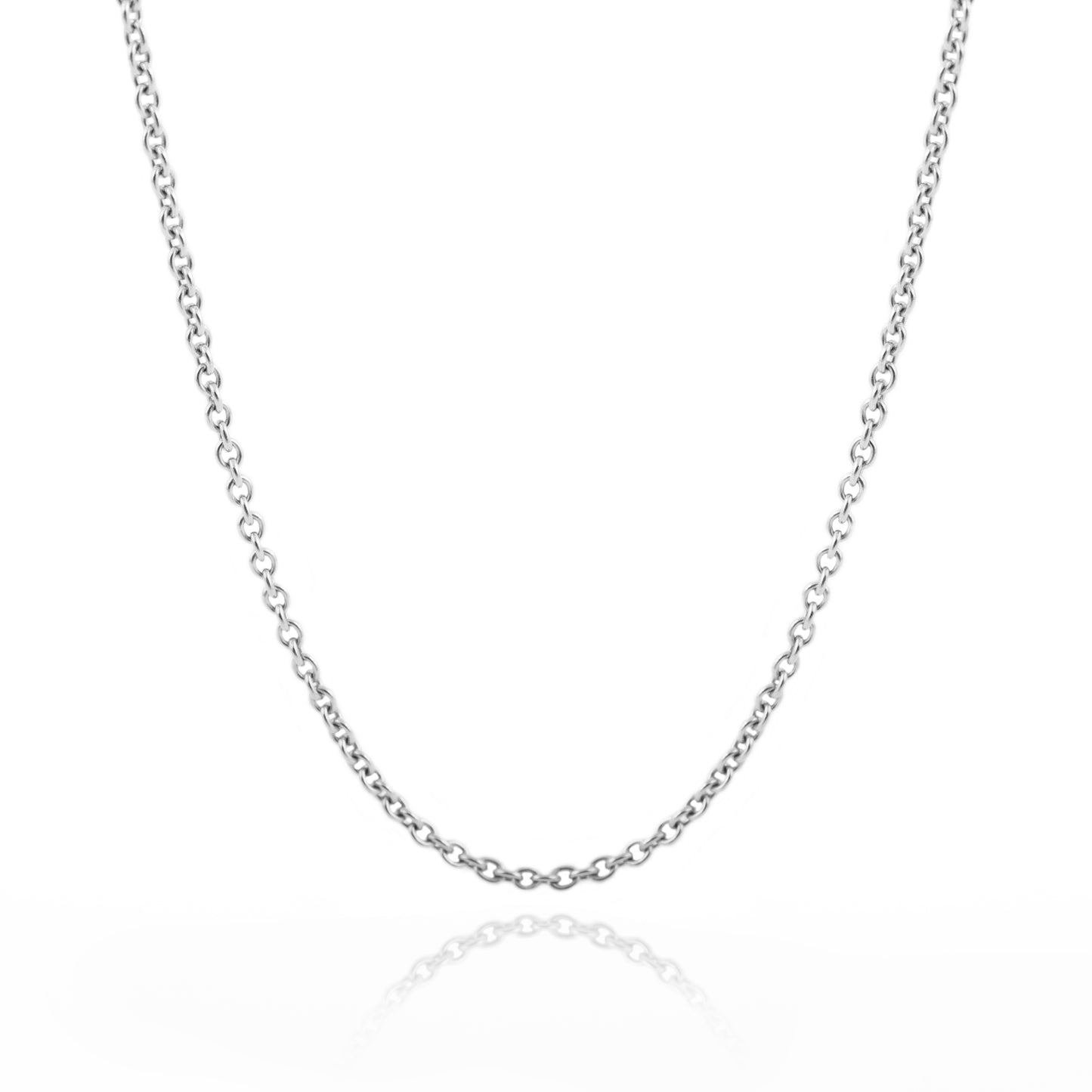 ROUND ANCHOR NECKLACE 14 CARAT WHITE GOLD