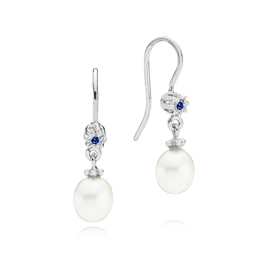 STAR DROP EARRINGS WITH BLUE SAPPHIRES