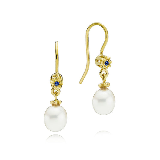 STAR DROP EARRINGS WITH BLUE SAPPHIRE