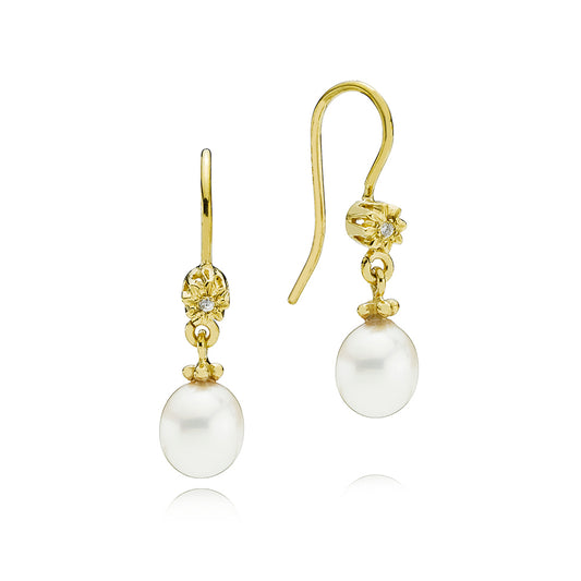 STAR DROP EARRINGS WITH DIAMONDS