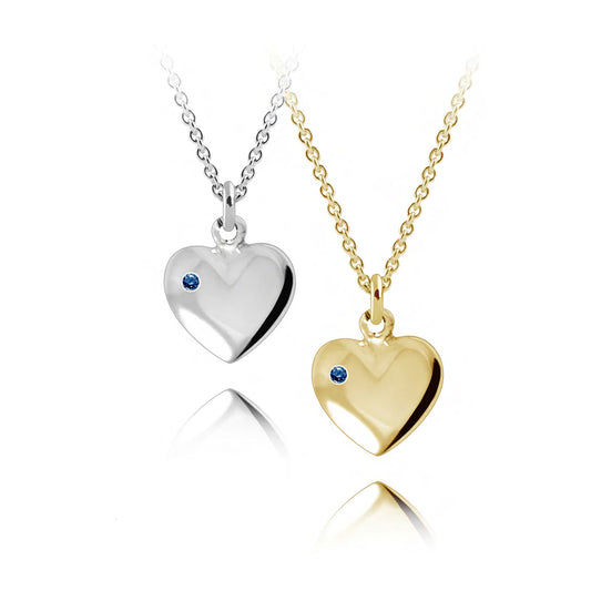 HEART PENDANT WITH BLUE SAPPHIRE