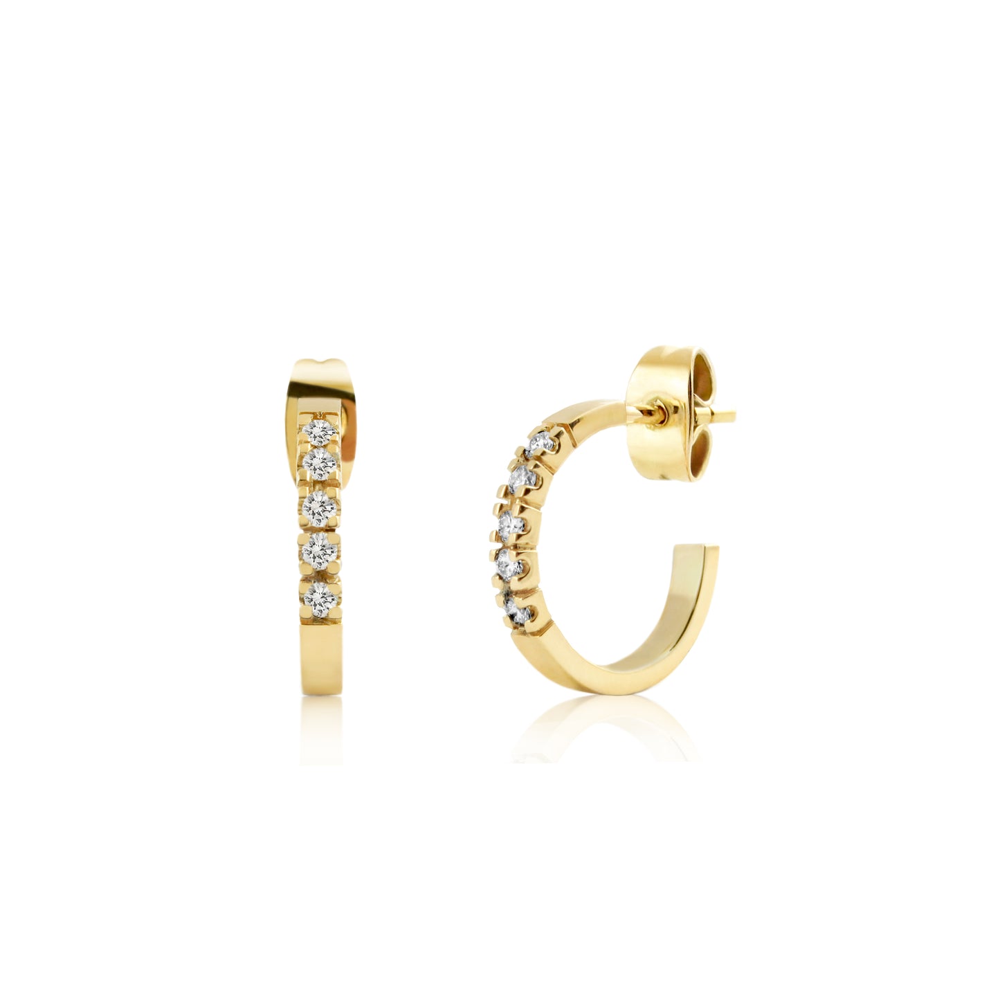 ICE CREOLES WITH DIAMONDS 15 MM