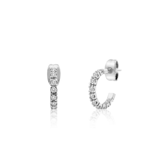 ICE CREOLES WITH DIAMONDS 12.5 MM