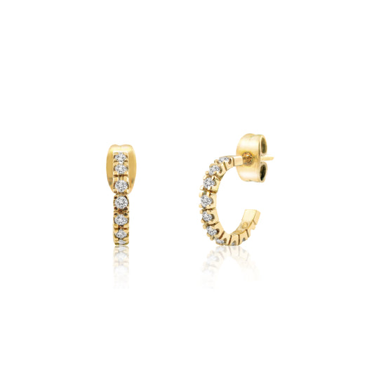 ICE CREOLES WITH DIAMONDS 12.5 MM